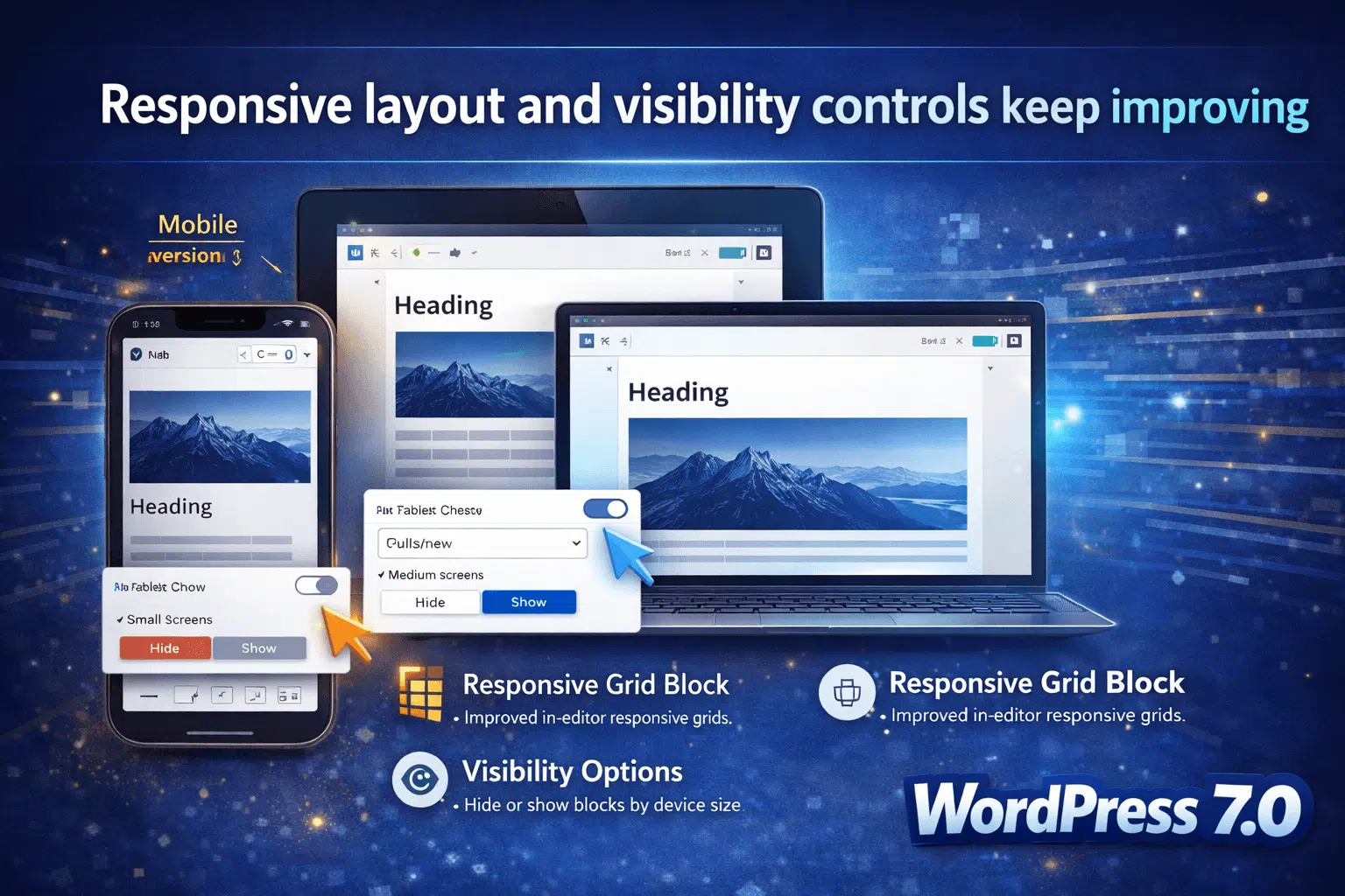 WordPress 7.0 Features: What’s Coming, What Changed, and How to Prepare 6 Responsive layout and visibility controls keep improving