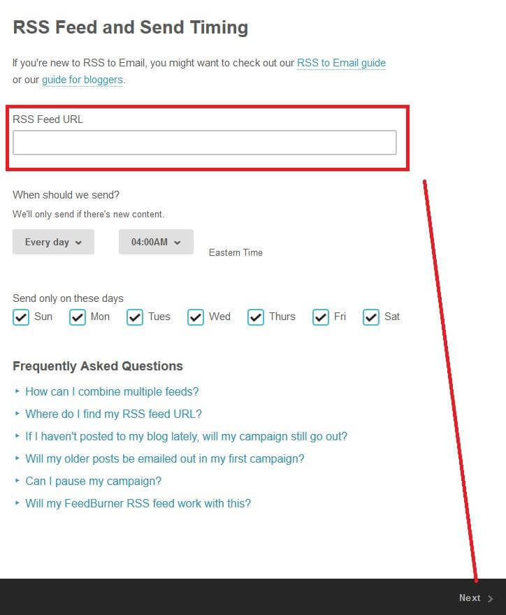 Feedburner Is Dead… Long Live Mailchimp – Using Mailchimp To Deliver Posts Feedburner is DEAD Long Live MailChimp Step 3