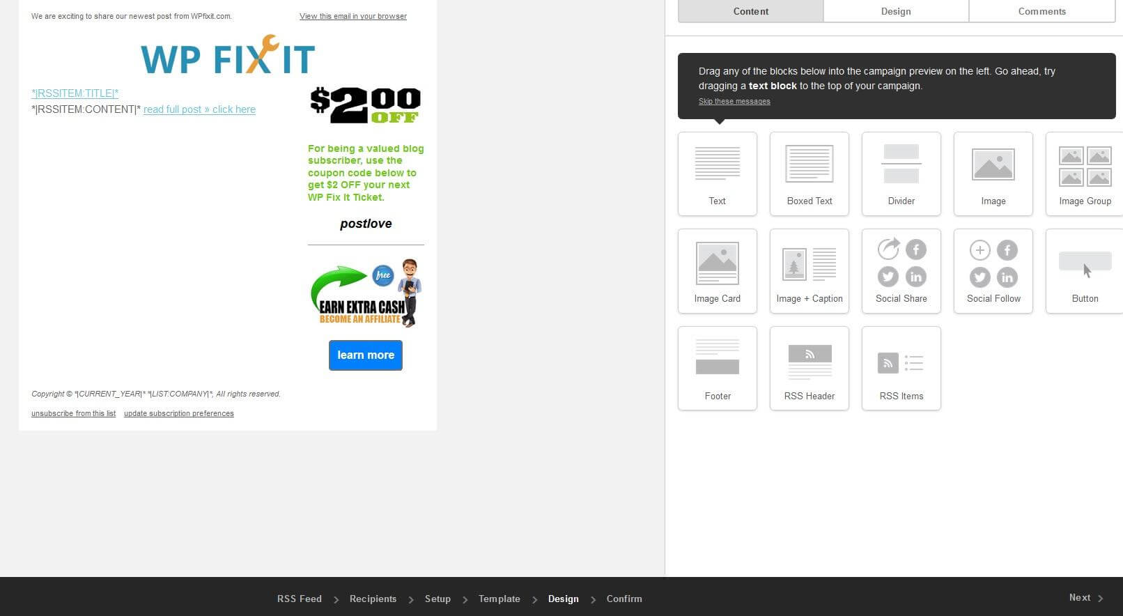 Feedburner Is Dead… Long Live Mailchimp – Using Mailchimp To Deliver Posts Feedburner is DEAD Long Live MailChimp Step 7