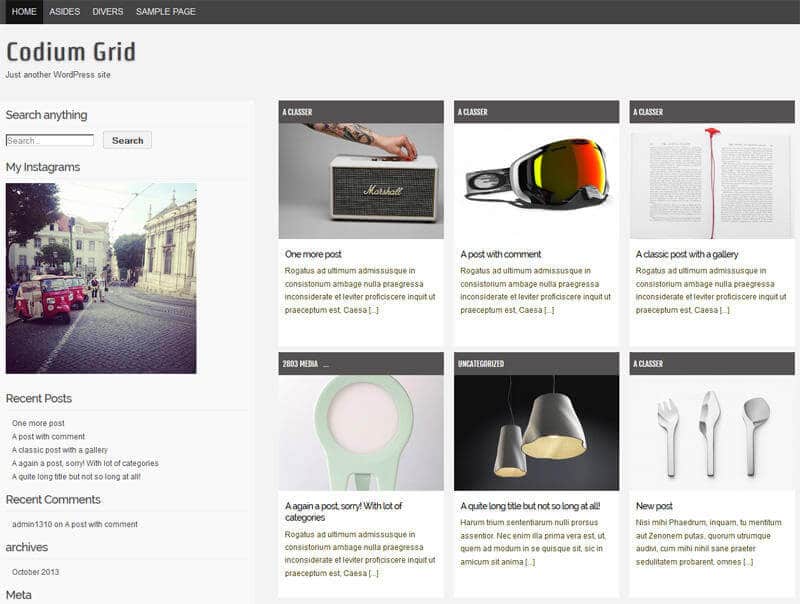 Top 10 WordPress Themes Available For Free 7 Designed-in-Grid-Style