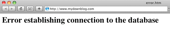 WordPress Error Establishing a Database Connection