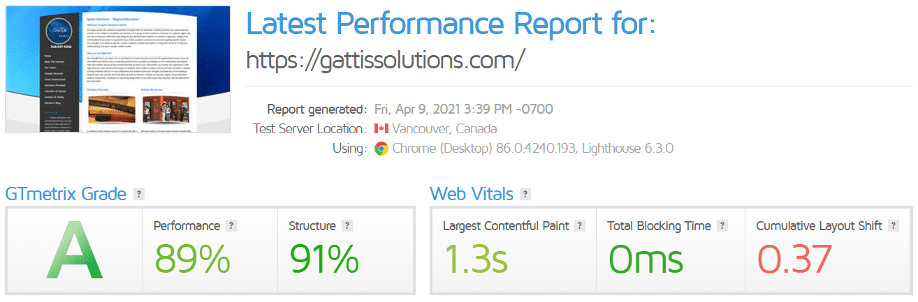 Before LiteSpeed Optimization