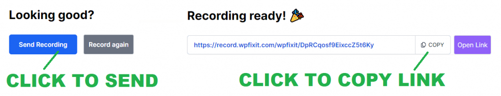 Screen Recording WordPress Support 2