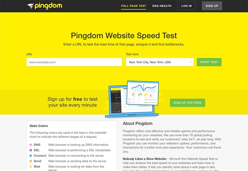 9 Free Website Speed Testing Tools 7 pingdom