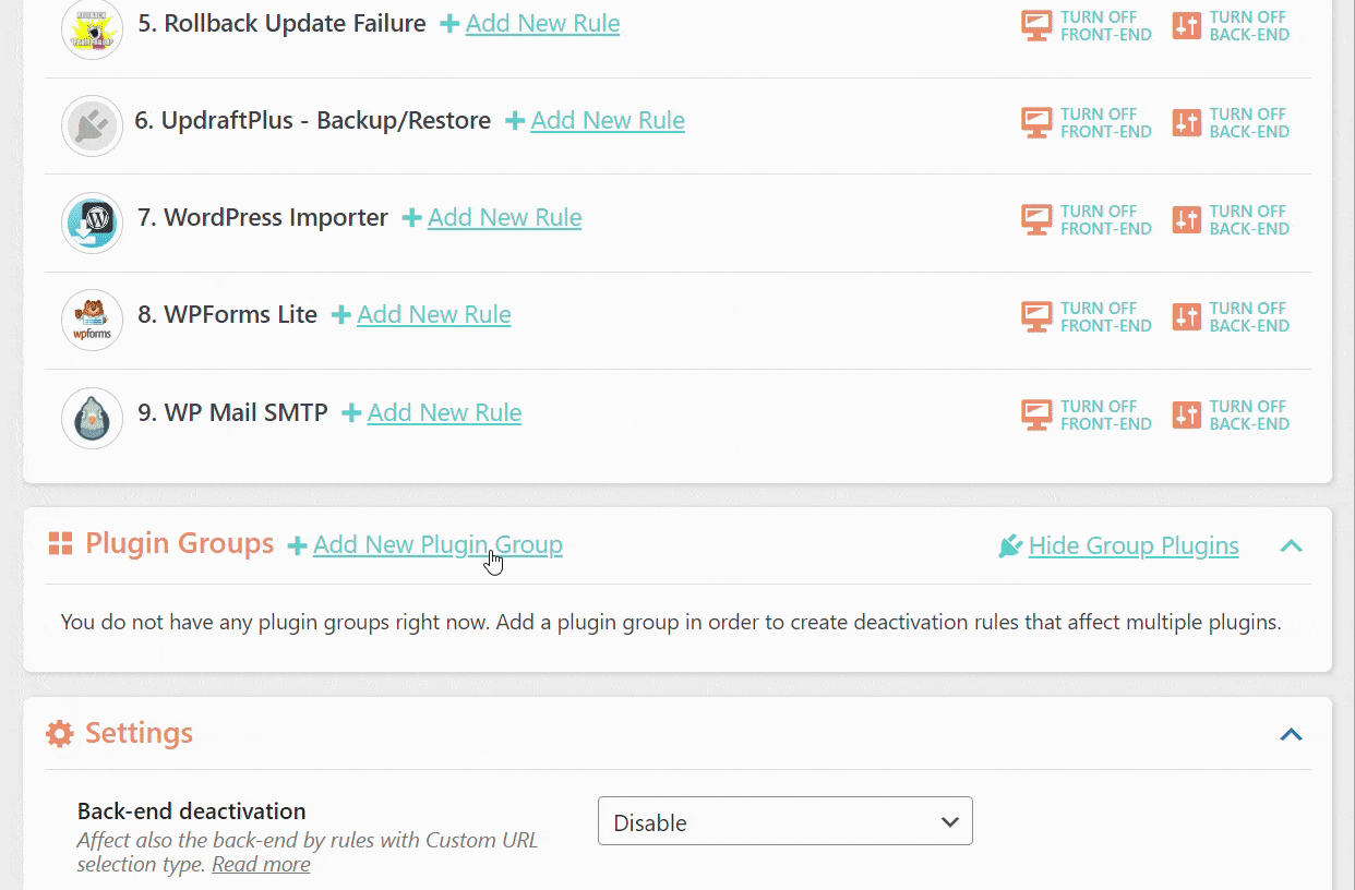 Selectively Load WordPress Plugins Create Group