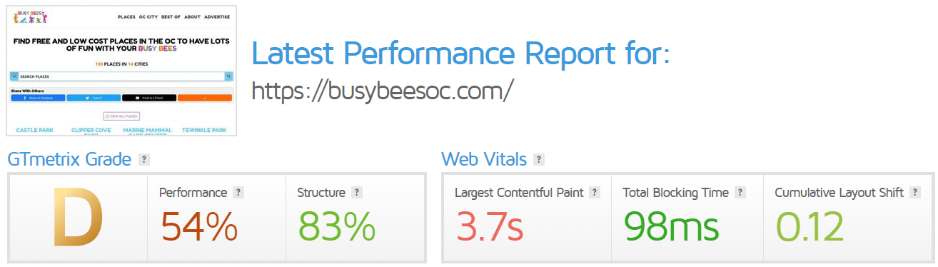 Before LiteSpeed Optimization 1