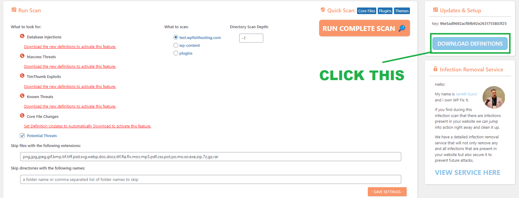 Free WordPress Infection Scanner 3