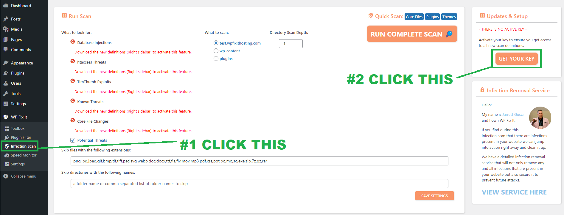 Free WordPress Infection Scanner