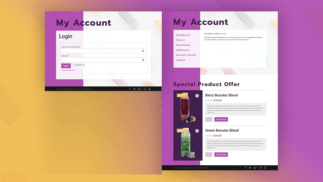 WooCommerce My Account Page