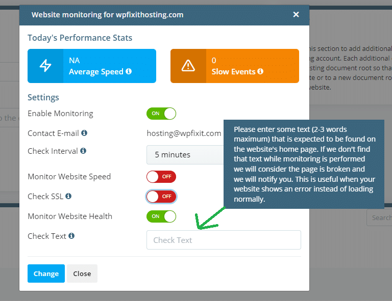 WordPress Hosting Website Monitoring