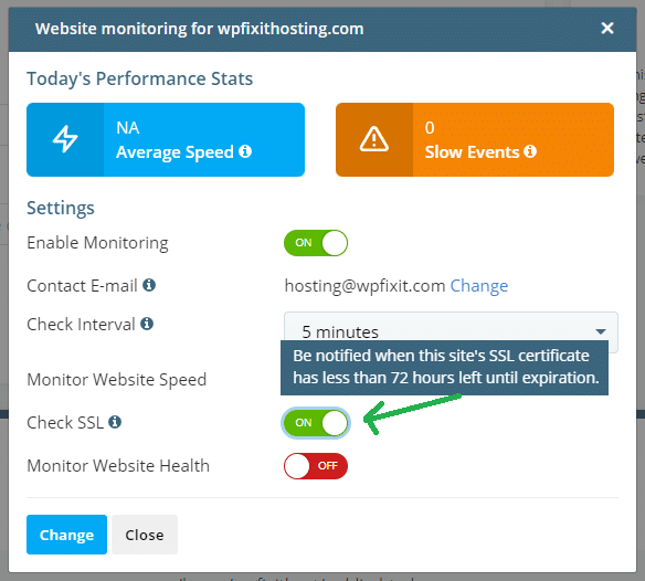 WordPress Hosting Website Monitoring