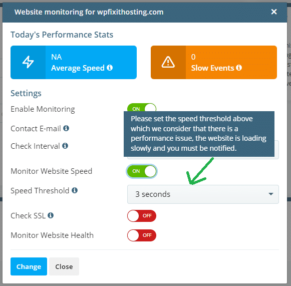 WordPress Hosting Website Monitoring