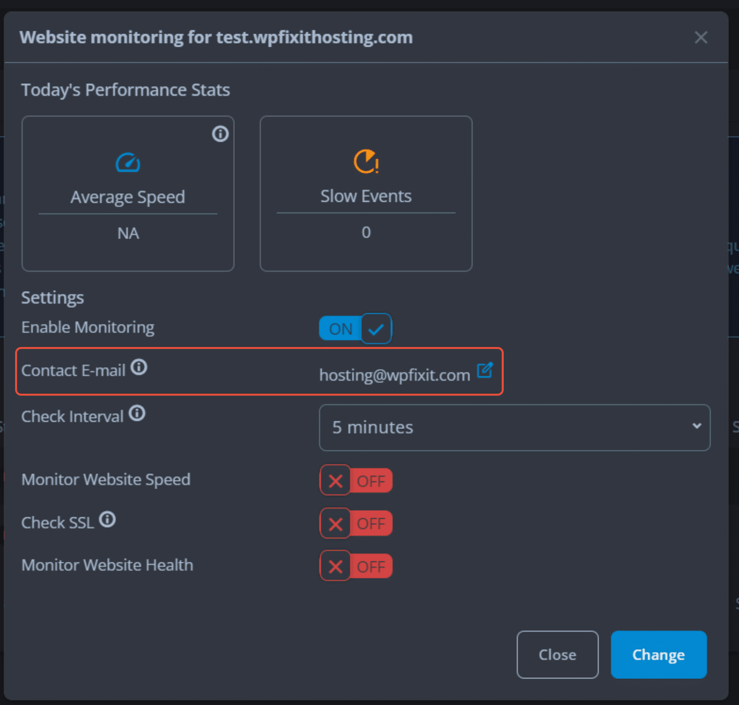 WordPress Hosting Website Monitoring