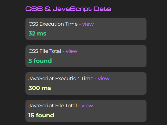 CSS JavaScript Data