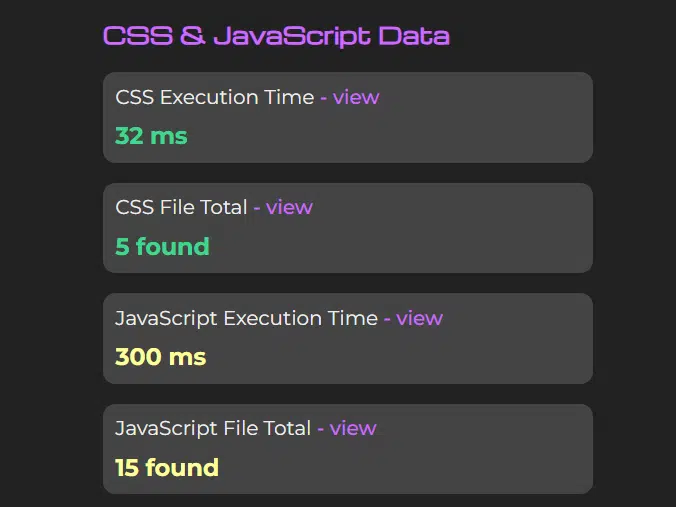 CSS JavaScript Data