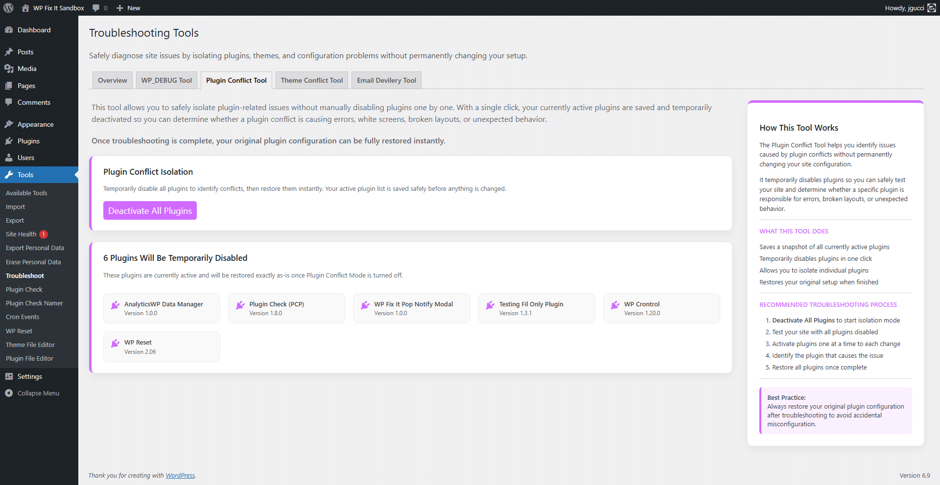 WordPress plugin conflict troubleshooting