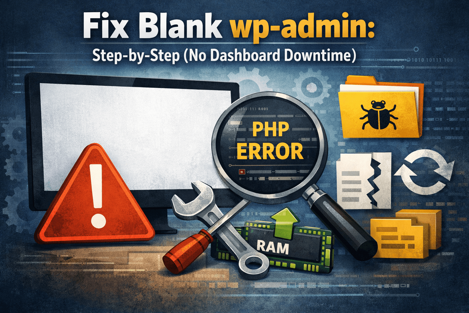 fix-blank-wp-admin-step-by-step-no-dashboard-downtime