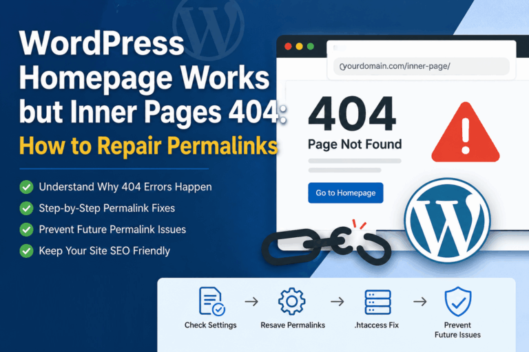 WordPress Homepage Works but Inner Pages 404: How to Repair Permalinks