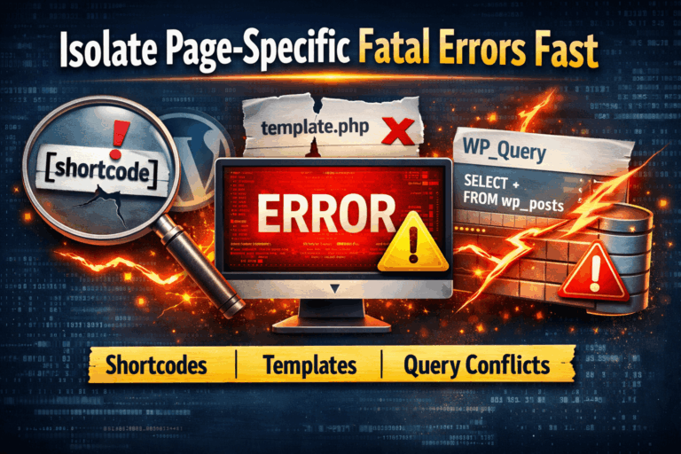 Isolate Page-Specific Fatal Errors Fast (Shortcodes, Templates, Query Conflicts)