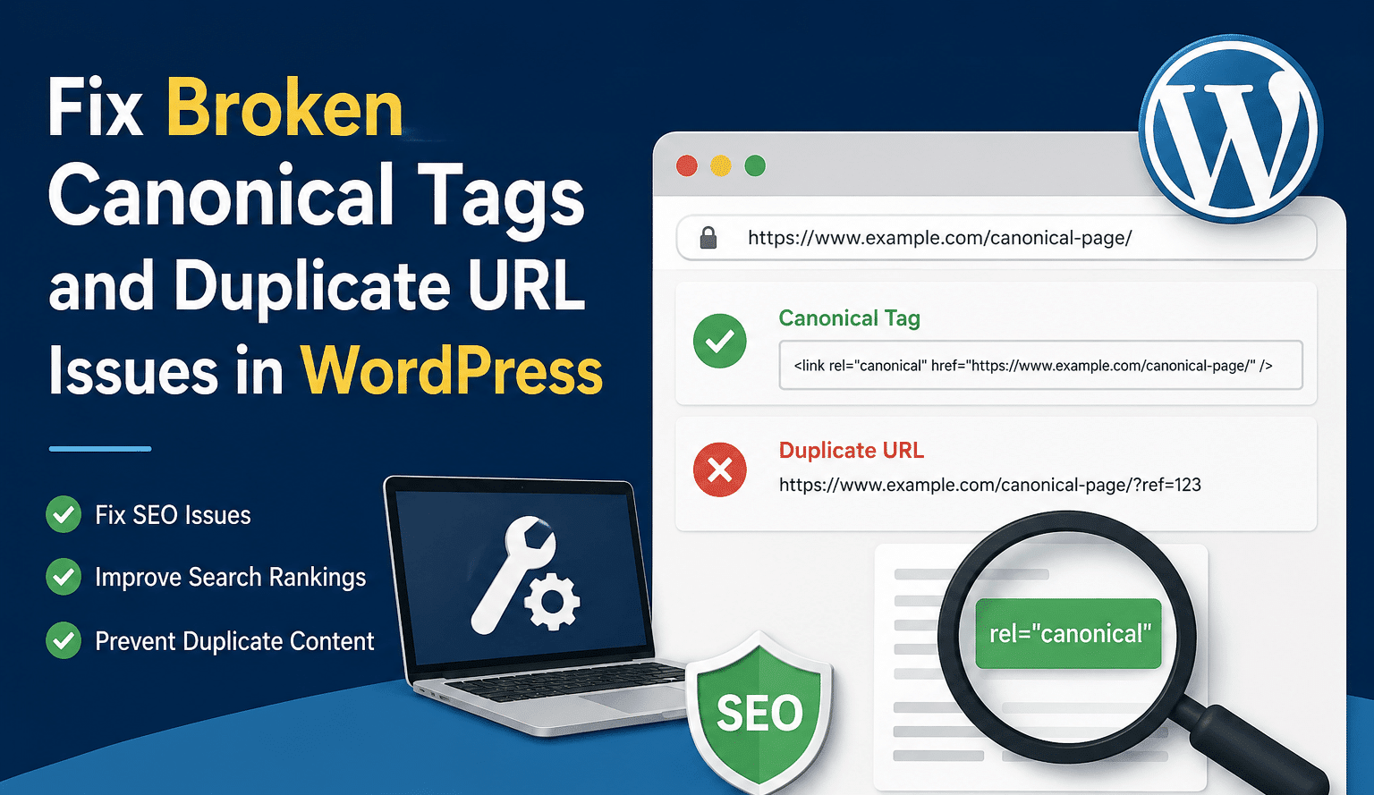 fix broken canonical tags in wordpress