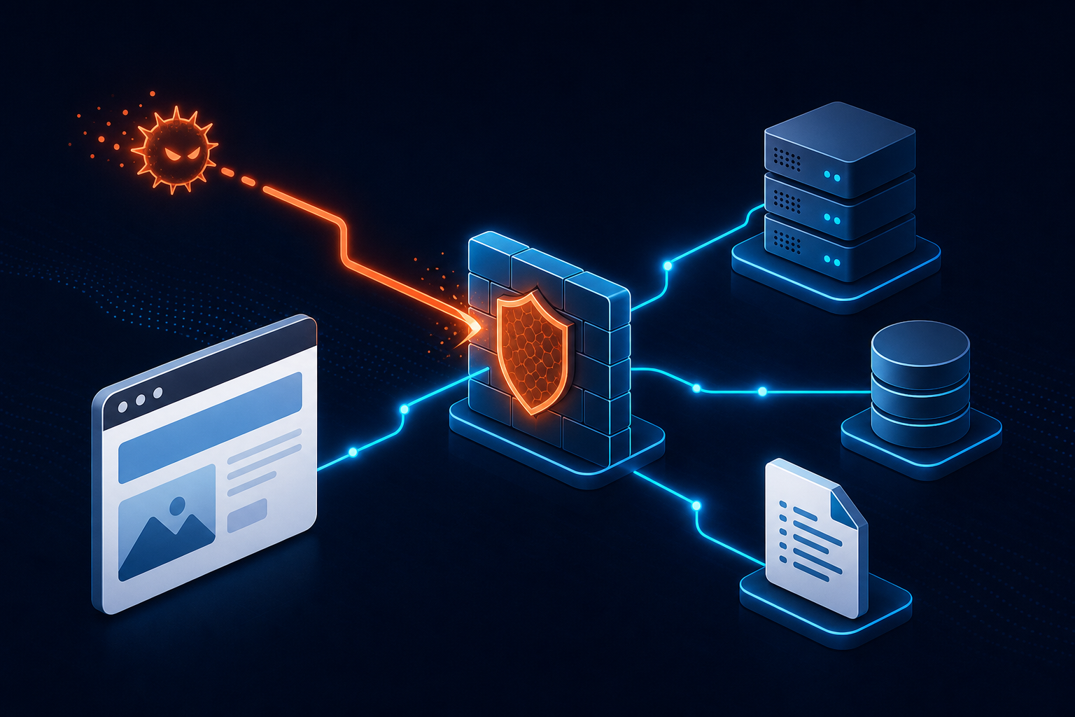 Website infrastructure layers being inspected for a redirect infection