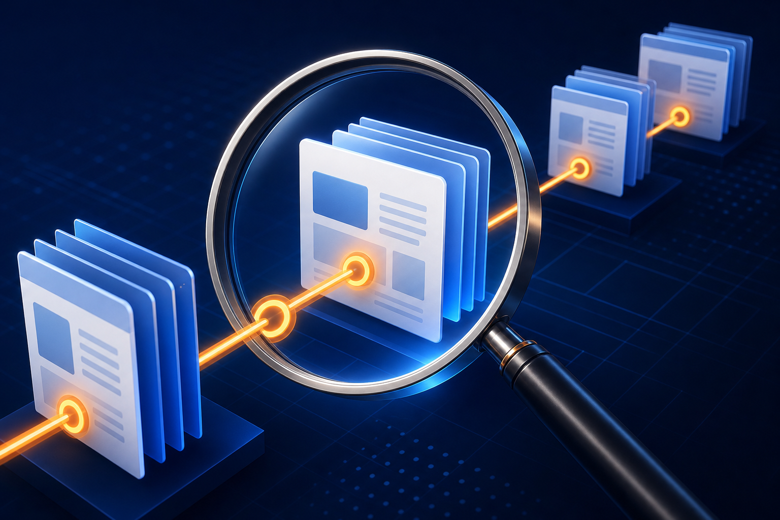 Canonical URL Has No Incoming Internal Links? A Safe WordPress Fix 1 Magnifying glass examining a preferred web page path