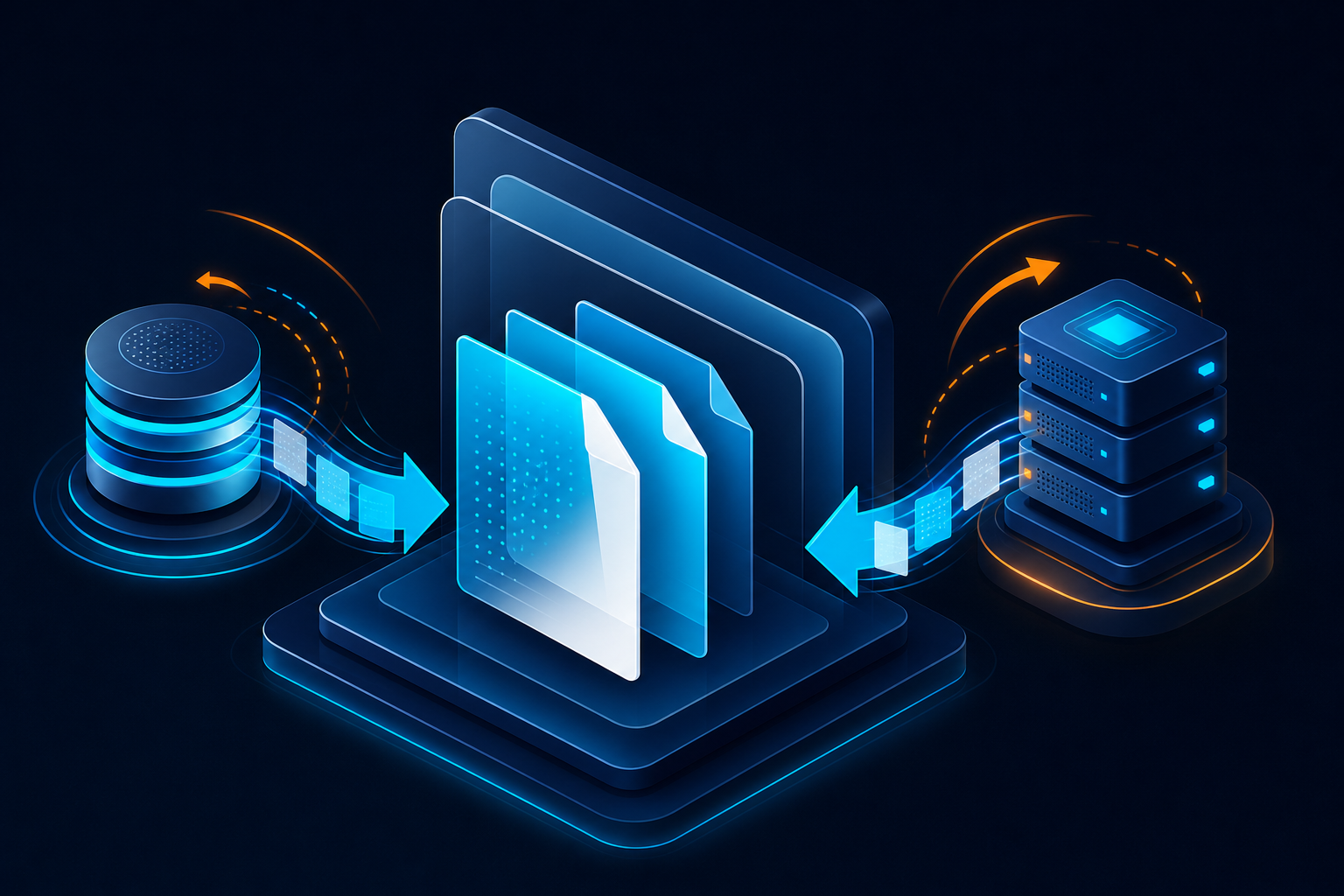 Abstract cache and stylesheet refresh illustration