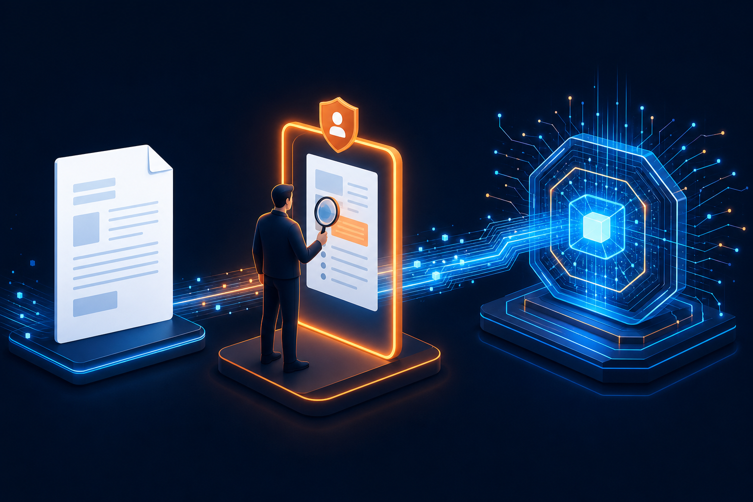 Human review checkpoint between a WordPress editor and an AI assistant