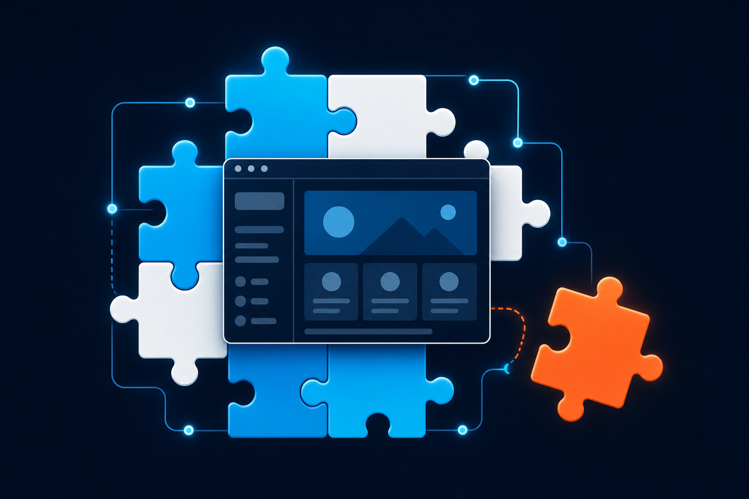 WordPress Customizer Not Working: 7 Safe Fixes for Preview, Saving, and Missing Controls 1 Plugin conflict represented by a separated puzzle piece beside a website preview